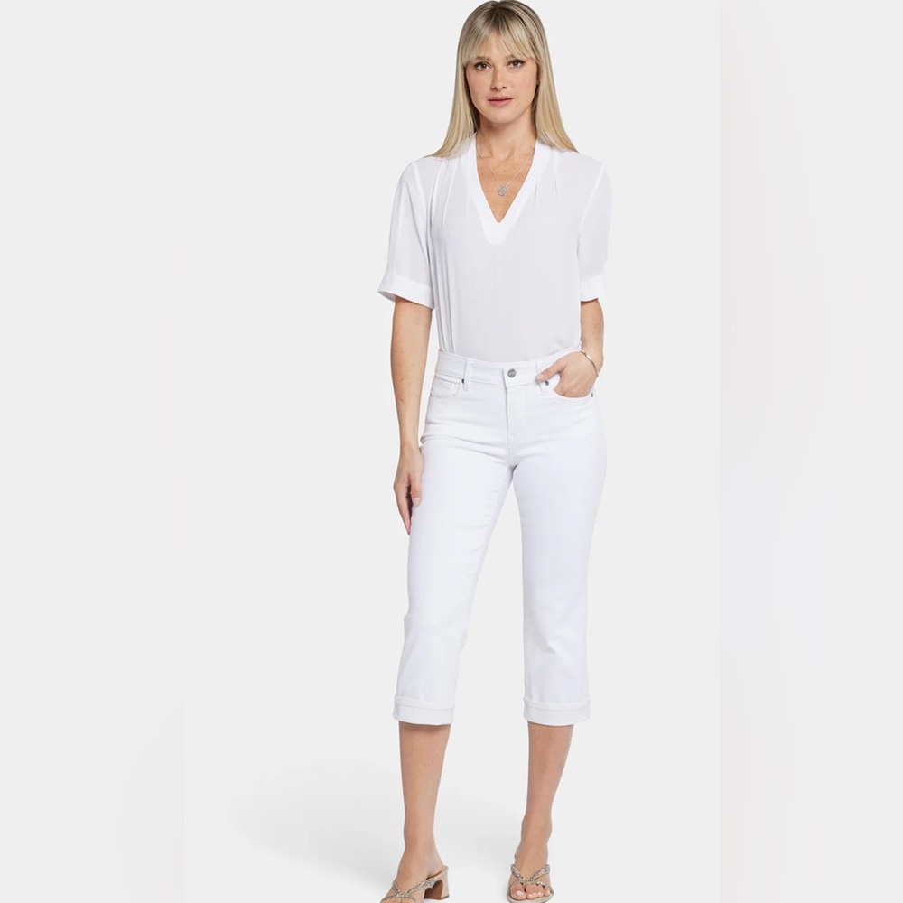 NYDJ Marilyn Straight Cuff Cropped Jeans Size 8